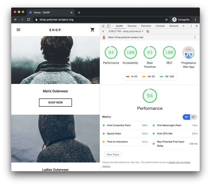 לייט האוס. מקור: https://developers.google.com/web/tools/lighthouse